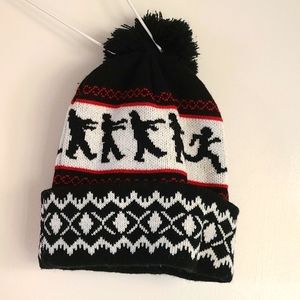 Beanie with Zombie Pattern and Pom Pom